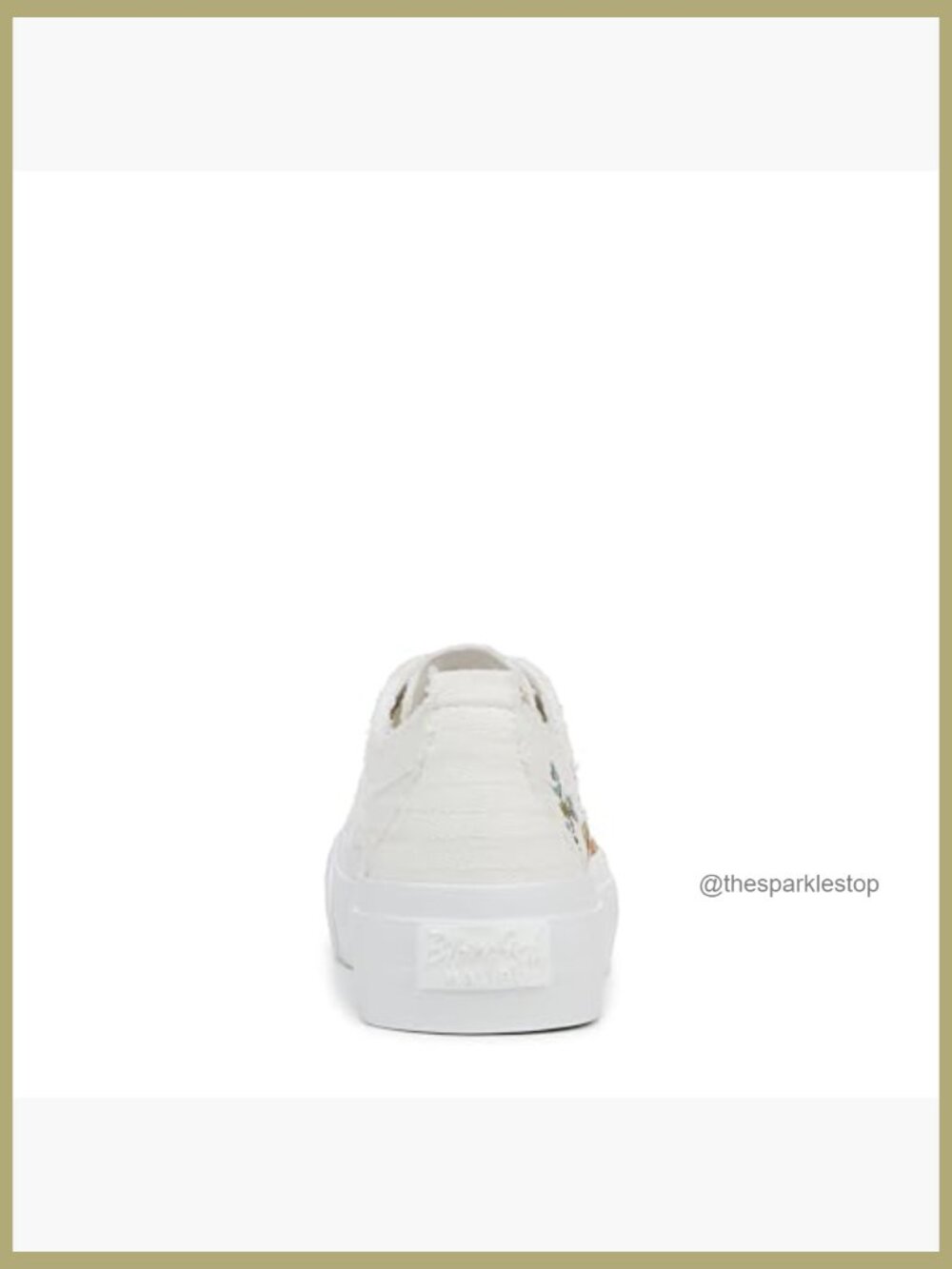 Embroidery Platform Sneakers Bloom Foam Insole Lace Up - Picture 3 of 7